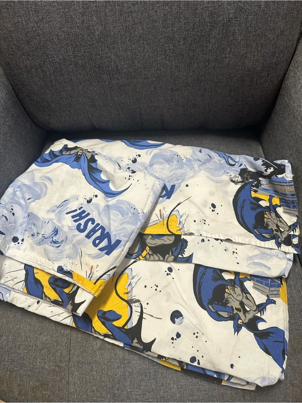 Pottery Barn Kids BATMAN Cityscape Duvet Cover & Sheet